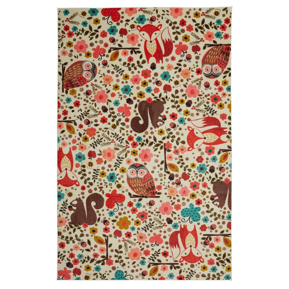 Mainstays Kids Woodland Creatures Bath Rug, Multicolor, 30 x 20 