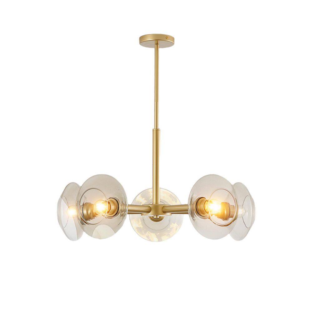 SatelliteSparkle 5-Light Gold Finish Industrial Sputnik Chandeliers for kitchen island with No Bulbs included price history on PriceWatchPro