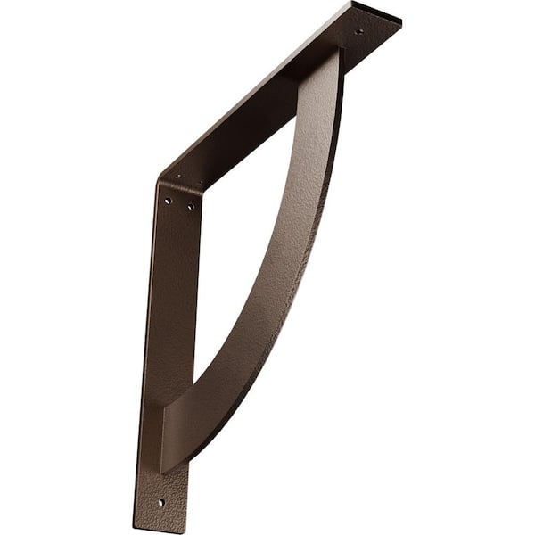 Ekena Millwork 2 in. x 14 in. x 14 in. Steel Hammered Dark Bronze Bulwark Bracket