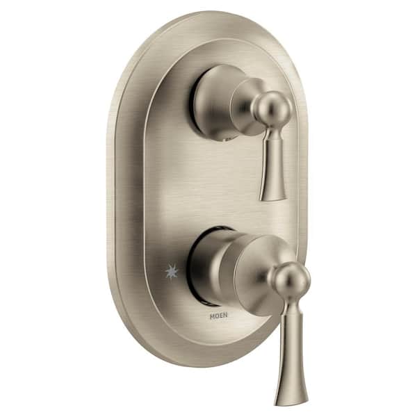 MOEN Wynford M-CORE 3-Series 2-Handle Shower Trim Kit with Integrated Transfer Valve in Brushed Nickel (Valve Not Included)