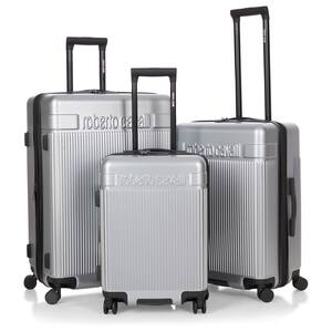 J&V TEXTILES Roberto Cavalli Luxury 3-Piece Silver Expandable Hard