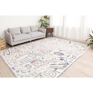 Sportsglyphs Multi-Colored 7 ft. x 9 ft. Abstract Area Rug