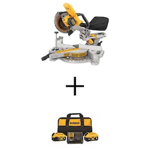 20V MAX Lithium-Ion Cordless 7-1/4 in. Sliding Miter Saw with 6.0 Ah Battery, 4.0 Ah Battery, Charger and Bag