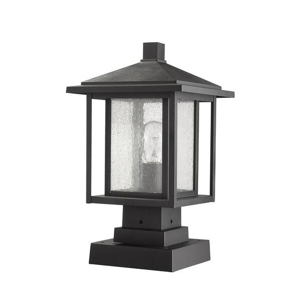 Z-Lite Holbrook 100-Watt 19.5-in Black Transitional Post Light Z-Lite Holbrook 100-Watt 19.5-in Black Transitional Post Light