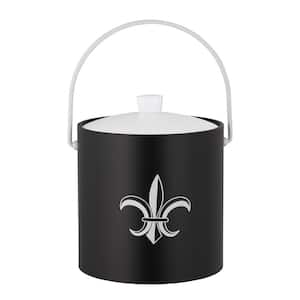 PASTIMES Fleur de Lis 3 qt. Black Ice Bucket with Acrylic Cover