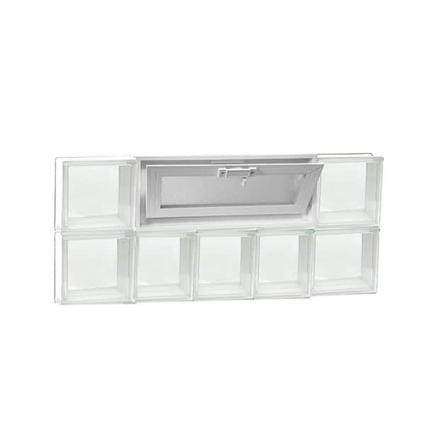 Clearly Secure 32.75 in. x 15.5 in. x 3.125 in. Frameless Vented Clear Glass Block Window