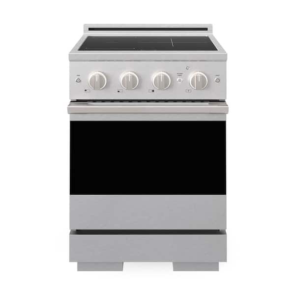 24 in. 3.2 cu. ft. Marino Induction Range with 3 Burner Elements and Electric Convection Oven in Satin Stainless Steel