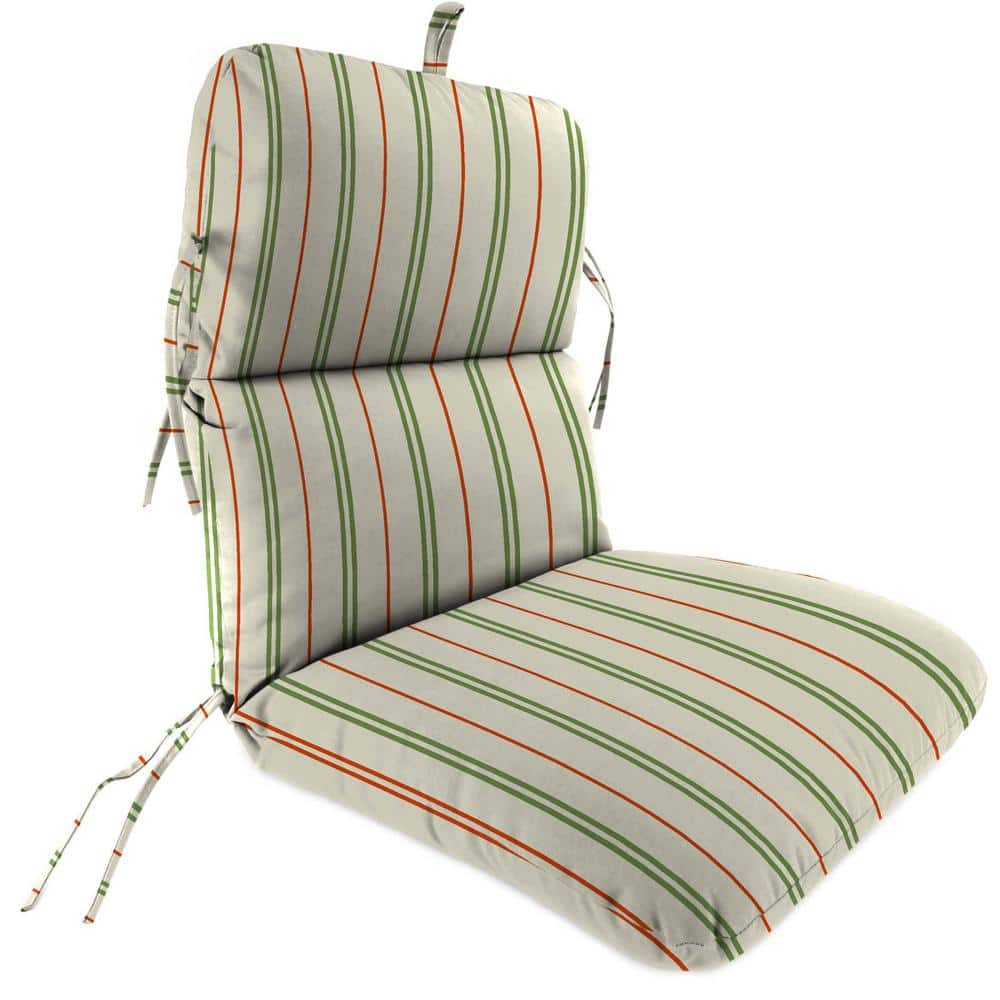 Hampton Bay 20 x 19 in. Hawking Stripe Contoured Outdoor Seat Cushion