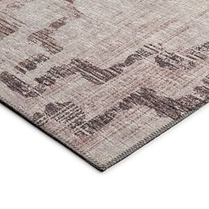 Yuma Brown 1 ft. 8 in. x 2 ft. 6 in. Geometric Indoor/Outdoor Washable Area Rug