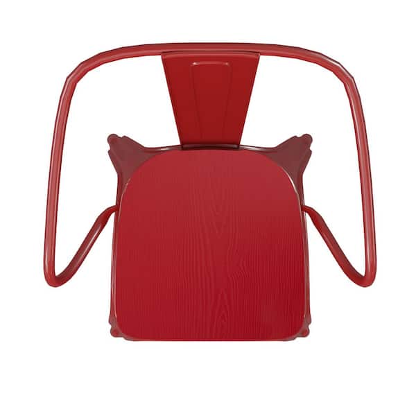 Carnegy Avenue Red Metal Outdoor Dining Chair in Red CGA-CH-515775