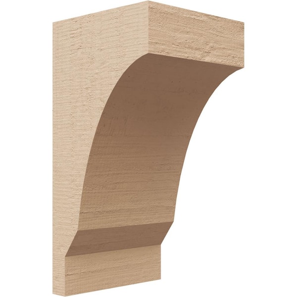 Ekena Millwork 4 in. x 8 in. x 4 in. Series 2 Wide Moab Rough Cedar Woodgrain Timberthane Polyurethane Corbel, Primed Tan