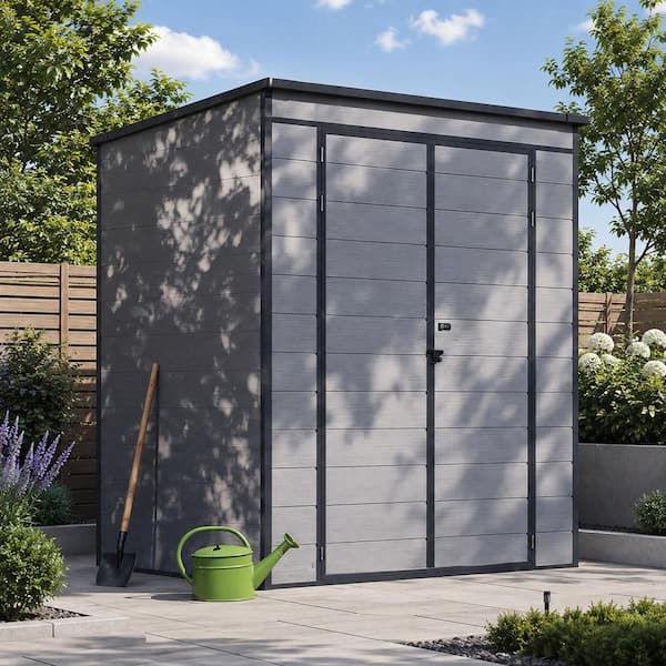 6 ft. W x 4 ft. D Resin Shed Outdoor Storage Shed with Base and Lockable Doors (24 sq. ft.)