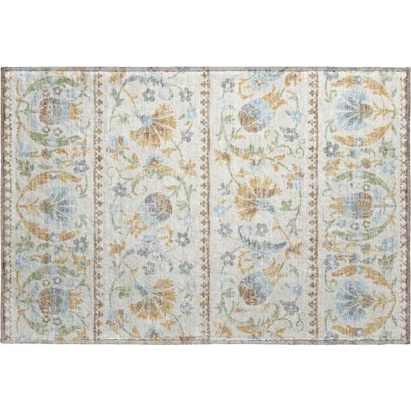 Mayfield Premium Machine Washable Abstract AMF2480 Ivory 2 ft. x 3 ft. Accent Rug