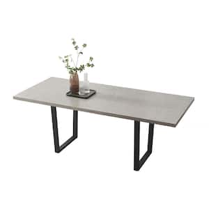 78.7 in. Retractable Medieval Modern Dining Table for 6-8 People with Carbon Steel Legs (6-8 Seats)