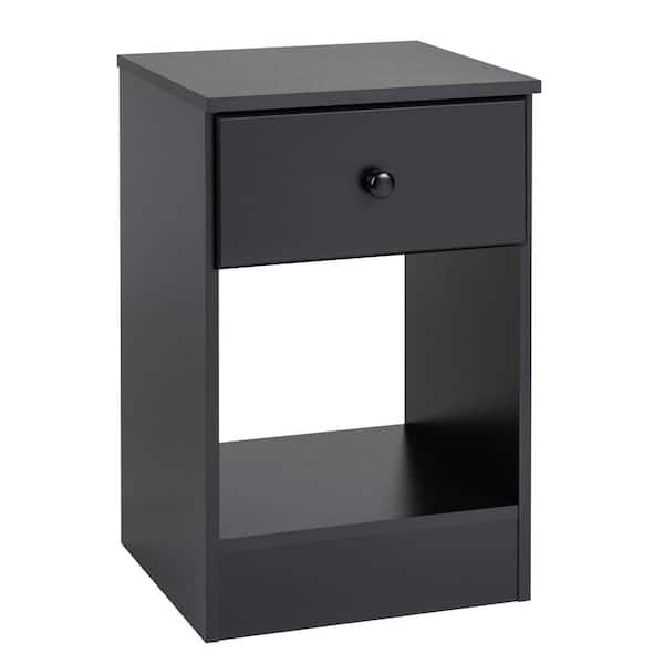 Prepac Astrid 1-Drawer Black Nightstand