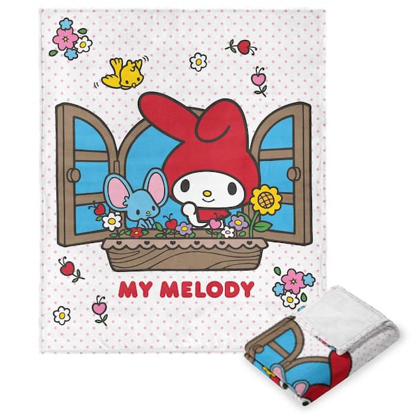 THE NORTHWEST GROUP Sanrio My Melody Melodys Balcony Multi Color Silk Touch Throw