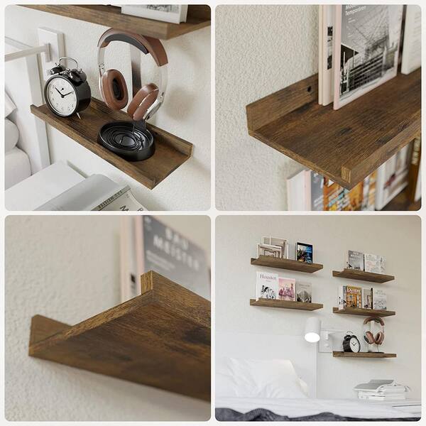 Industrial Pipe Shelf Bathroom Shelves Wall Mounted,19.6in Rustic Wood Shelf  with Towel Bar,3 Tier Farmhouse Towel Rack Over Toilet,Pipe Shelving  Floating Shelves Towel Holder,Retro Black 