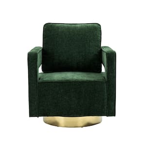 30.7 in. W Green Chenille Swivel Sofa Arm Chair