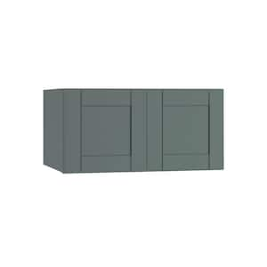 Washington 27 in. W x 24 in. D x 18 in. H Assembled Plywood Wall Kitchen Cabinet in Verdant Green with Soft Close