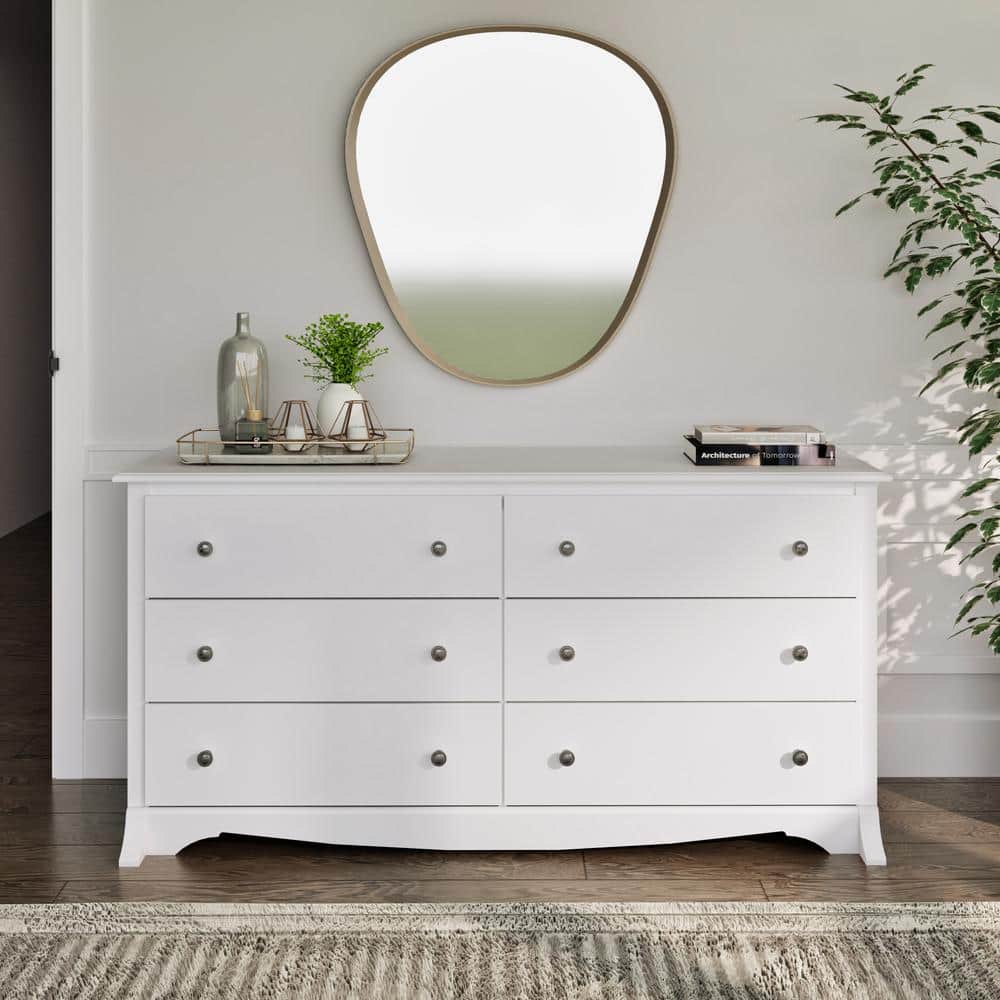 White Monterey 6-Drawer Wooden Dresser