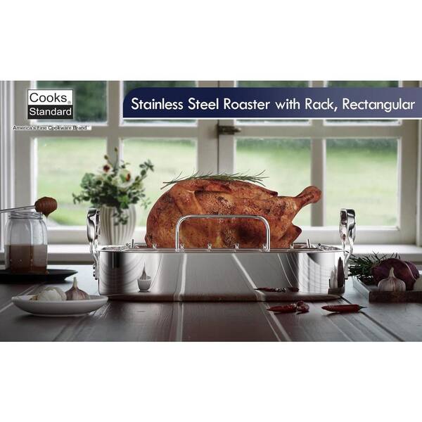 Cooks Standard 10 Qt. Stainless Steel Roasting Pan 02448 - The