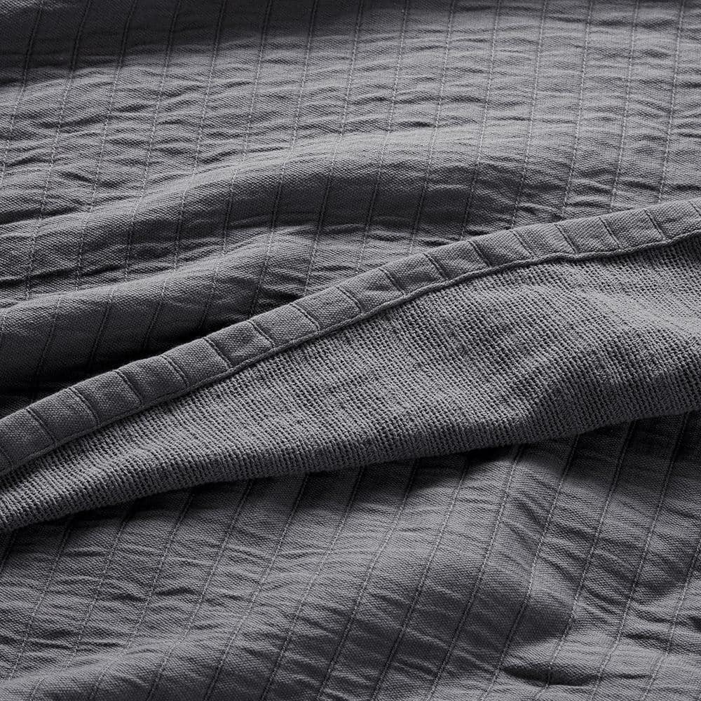 Gray Organic Cotton Twin XL Reversible Blanket