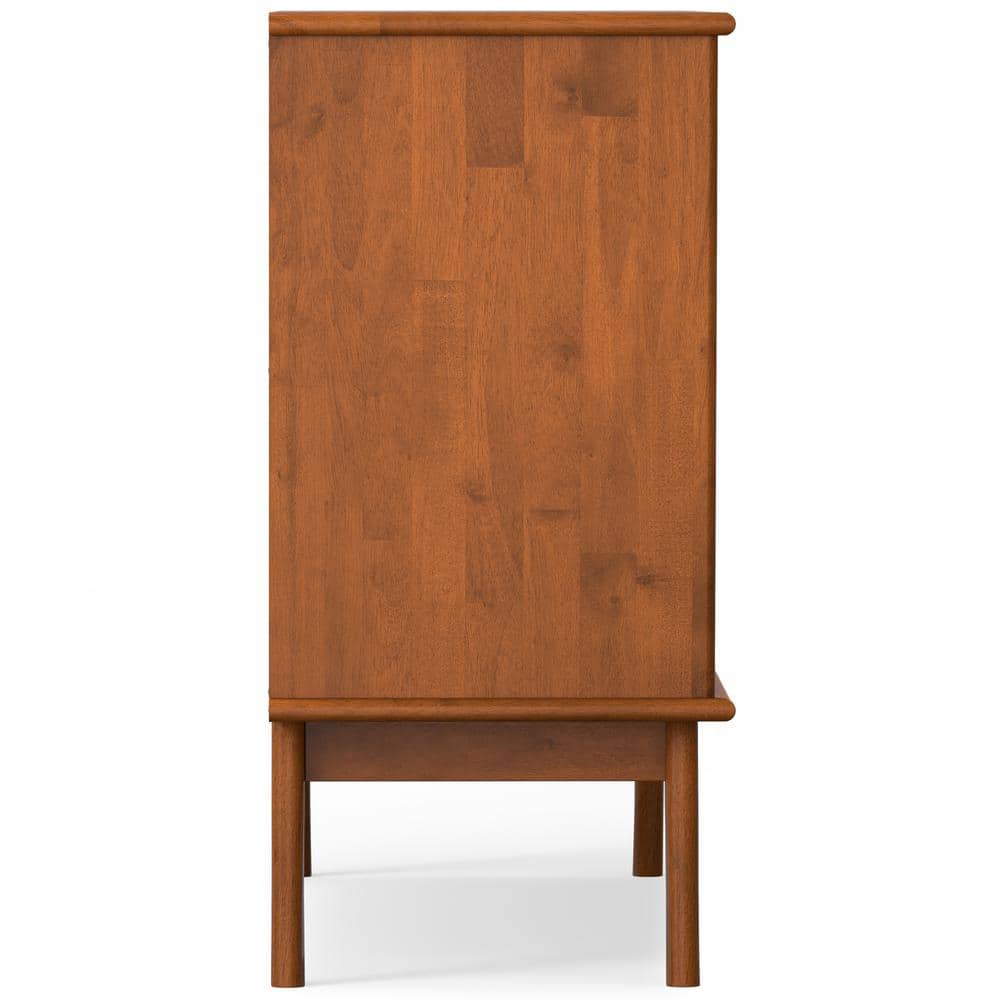 Teak Brown Solid Hardwood Mid Century Modern Sideboard Buffet