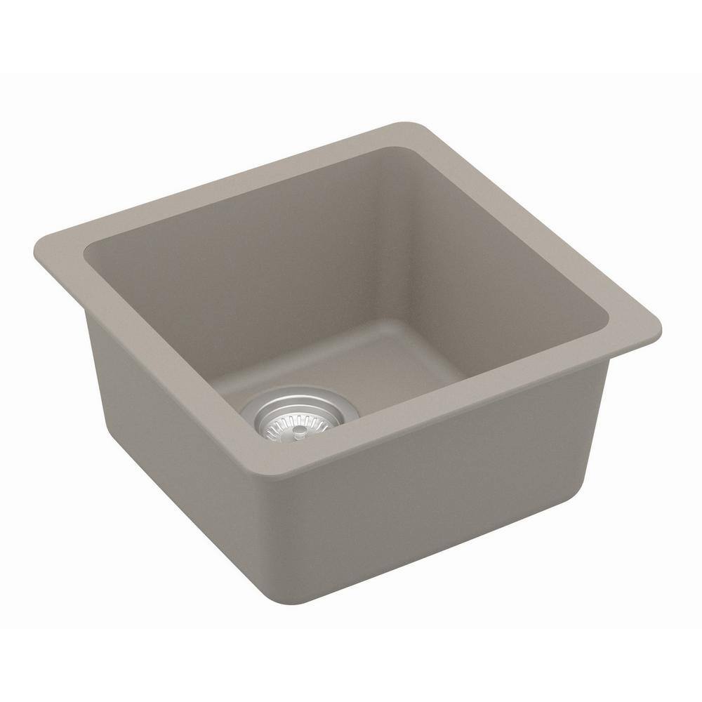 Karran 17'' Matte Concrete Quartz Undermount Bar Sink