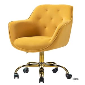 Helen Mustard Swivel Task Chair with Tufted Back