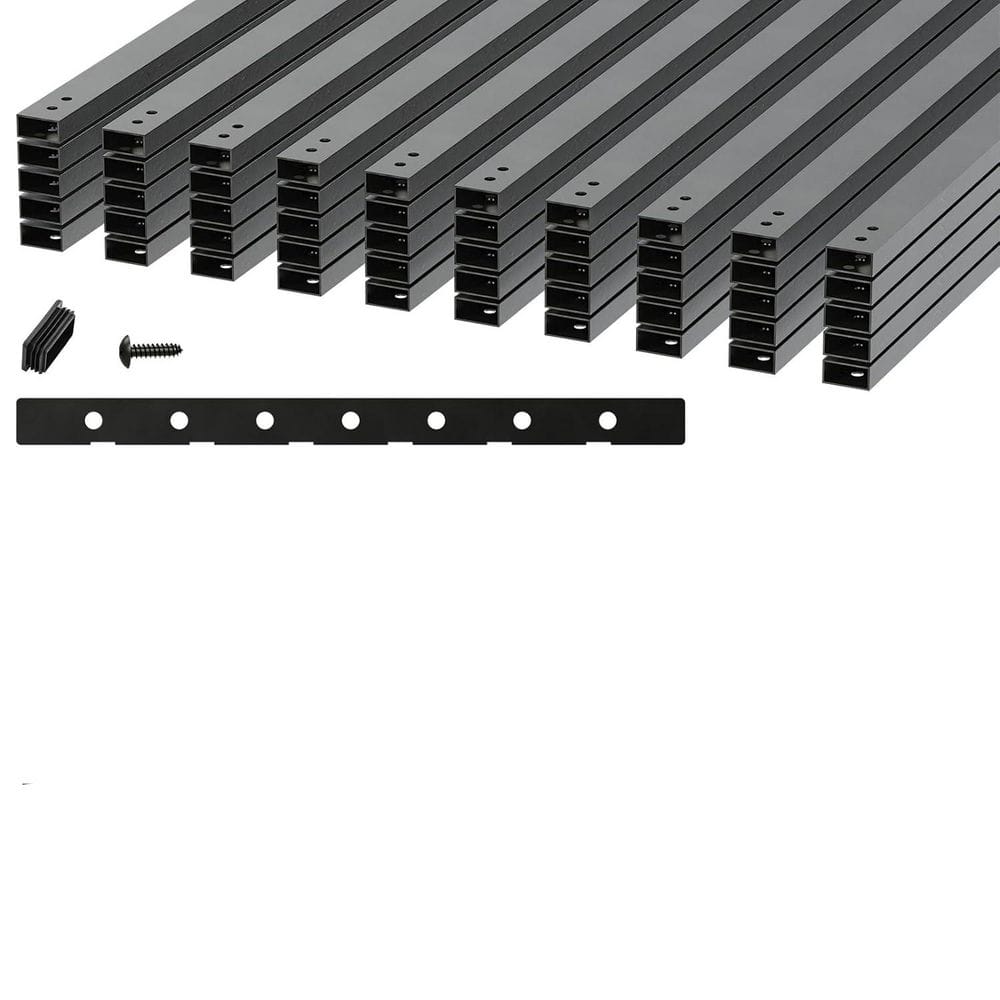 Afoxsos 32.25 in. H x 1 in. W Matte Black Aluminum Stair Railing