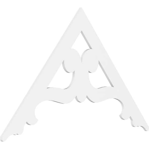 Ekena Millwork 1 in. x 72 in. x 42 in. (14/12) Pitch Brontes Gable Pediment Architectural Grade PVC Moulding
