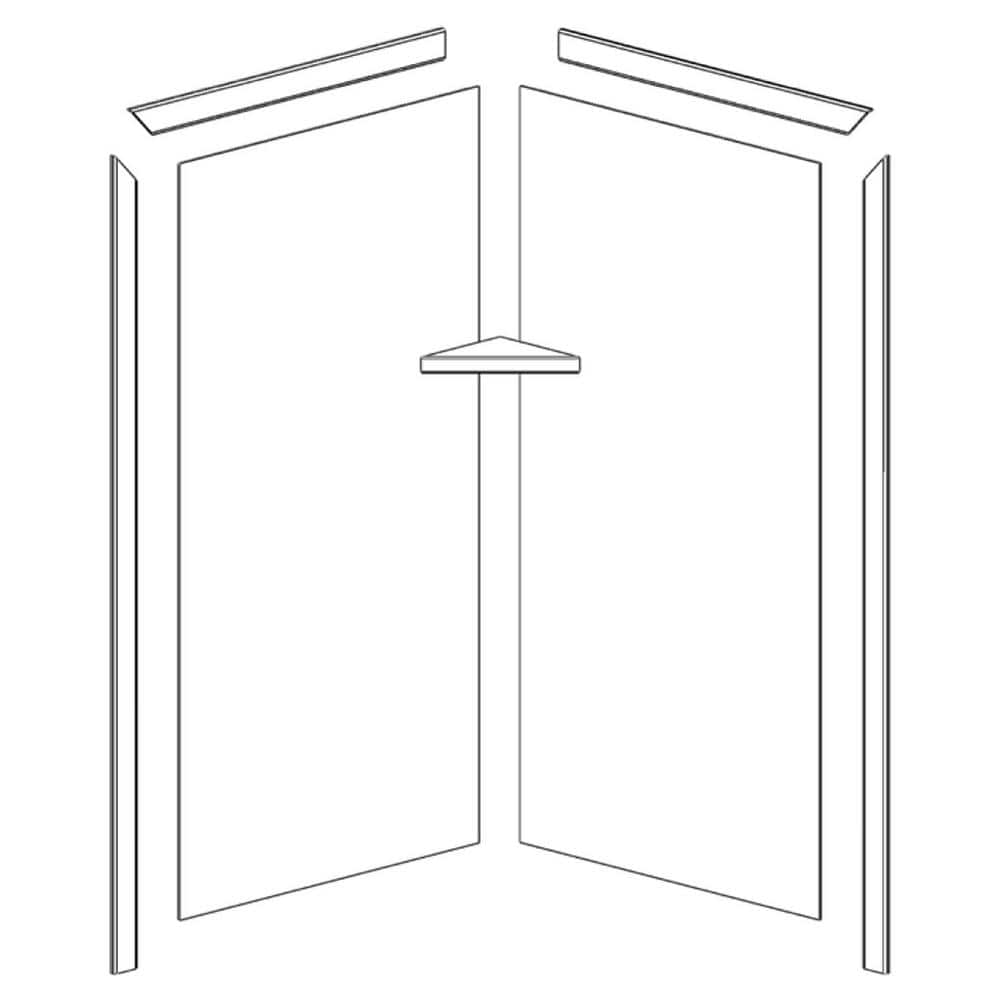Splendor White 40" x 40" x 80" Corner Shower Kit