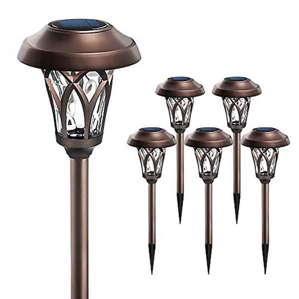 Unbranded Outdoor Decor, Solar Pathway Lights 6 Pack, Super Bright High Lumen Waterproof Metal Automatic Solar Yard Lights