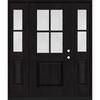 Steves & Sons Regency 64 in. x 80 in. 1/2-4Lite Clear Glass LH Onyx Stain Mahogany Fiberglass Prehung Front Door w/Dbl 12in.SL SIP0000019114