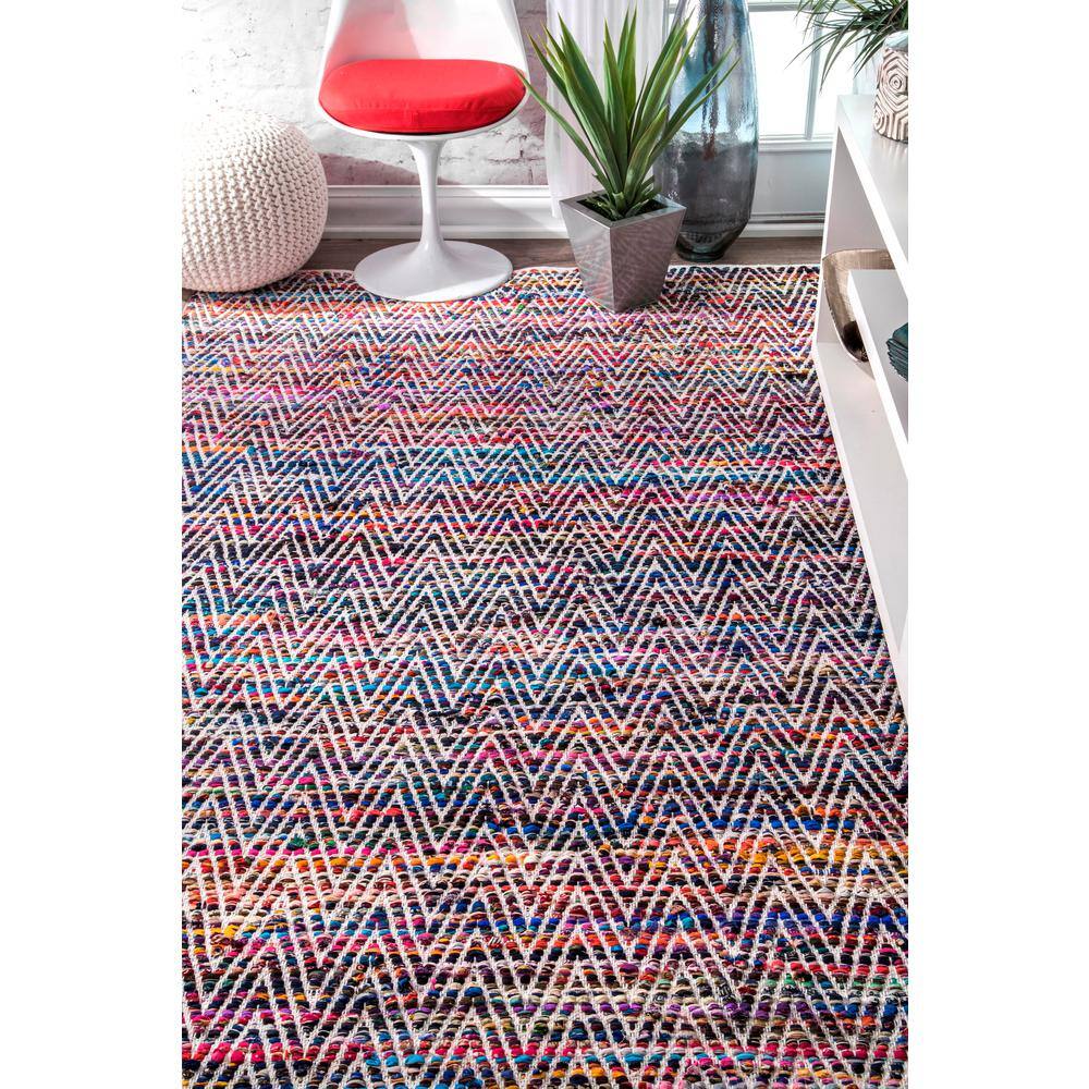 Indigo Hand Woven Cotton Blend 3' x 5' Area Rug