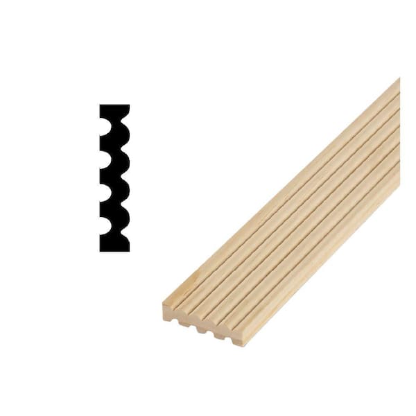 DecraMold DM 225 - 1/2 in. x 2-1/4 in. x 84 in. Solid Pine Miterless Fluted Casing With Rosettes and Plinth Corner Blocks
