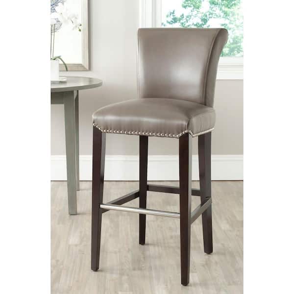Seth 29.3 in. Gray Cushioned Bar Stool