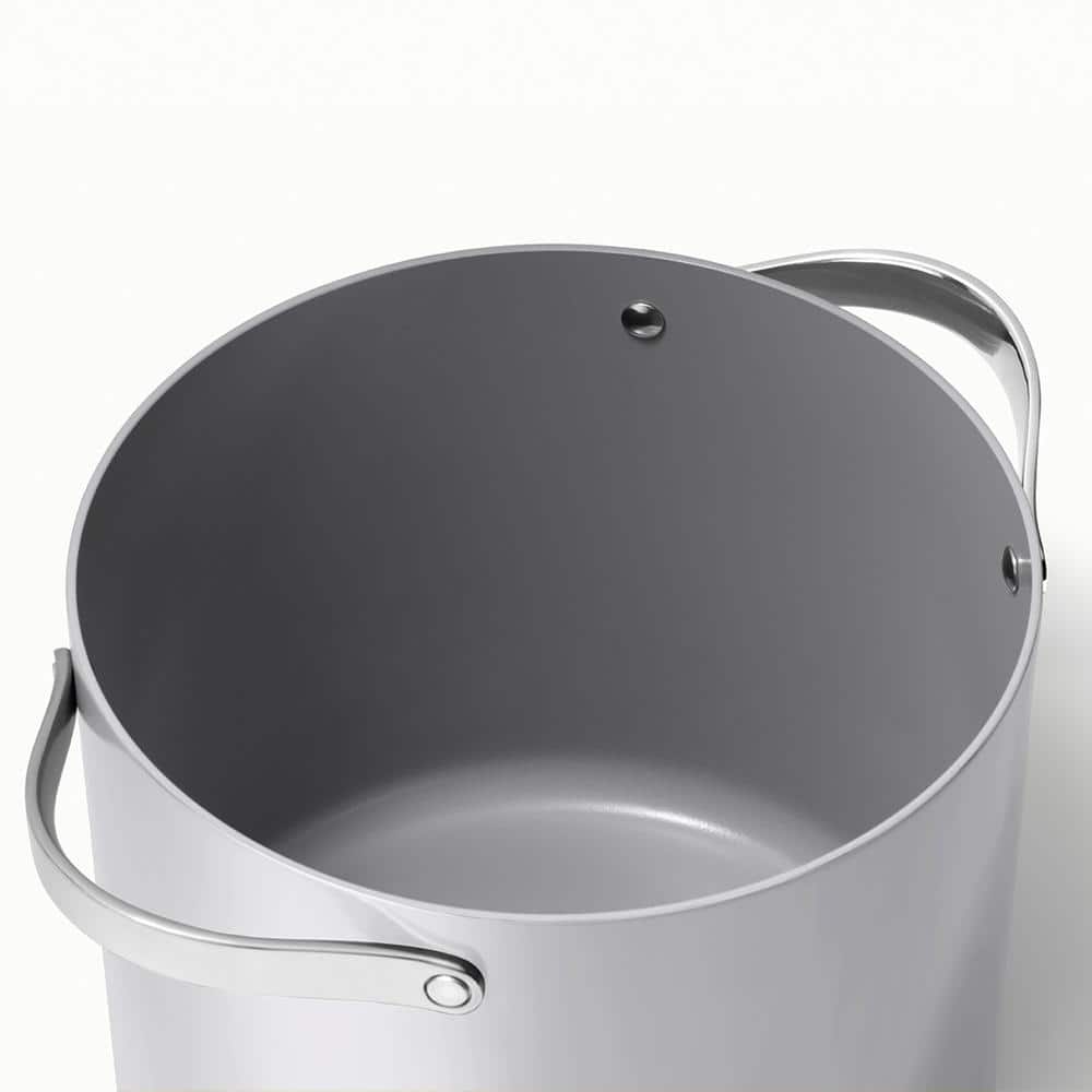 Gray Ceramic Nonstick 12 Qt Stock Pot with Lid