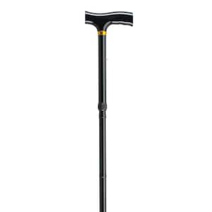 Lightweight Adjustable Folding Cane with T Handle in Black