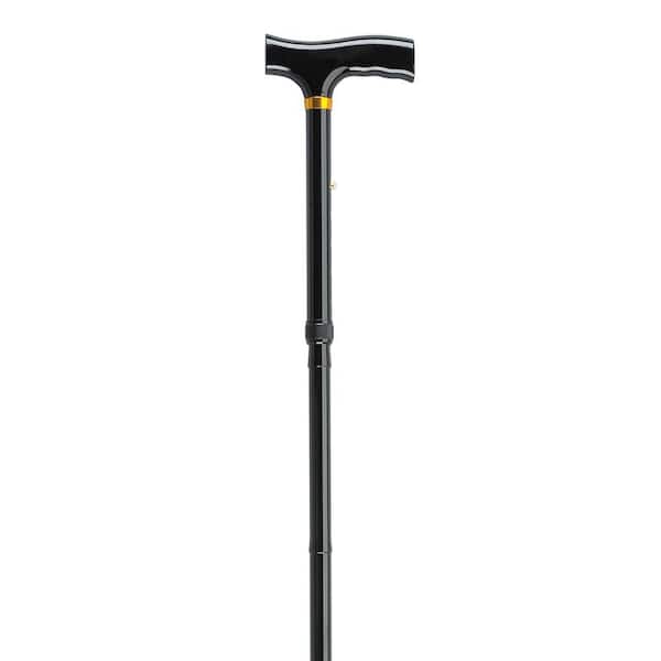 Drive Medical Lightweight Adjustable Folding Cane with T Handle in Black