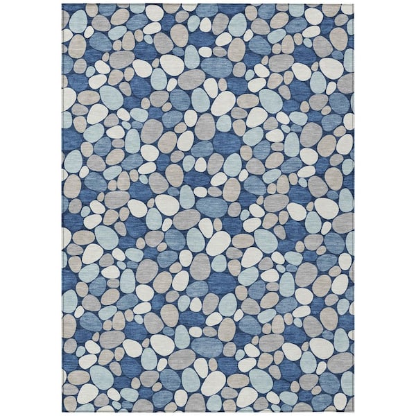 Chantille Machine Washable Indoor/Outdoor Abstract ACN2817 Navy 10 ft. x 14 ft. Area Rug