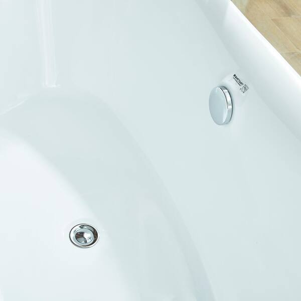 Vanity Art Blois 67 in. Acrylic Flatbottom Freestanding Bathtub in White