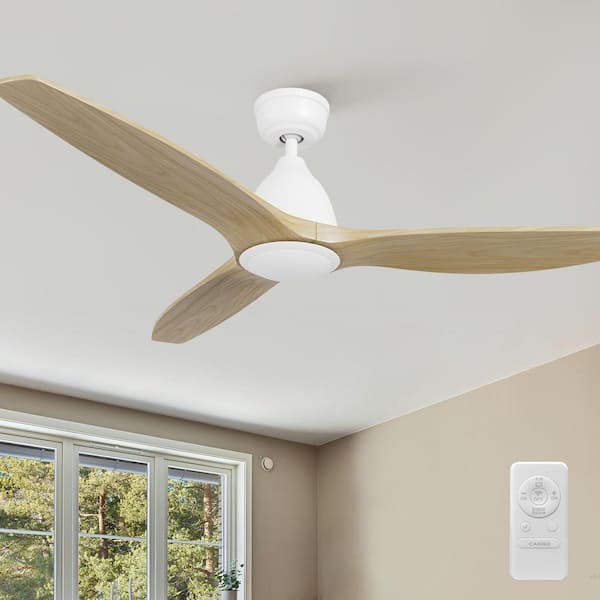 Zircon II 52 in. Indoor 10-Speed DC Motor White Downrod Ceiling Fan without light, with Remote Control