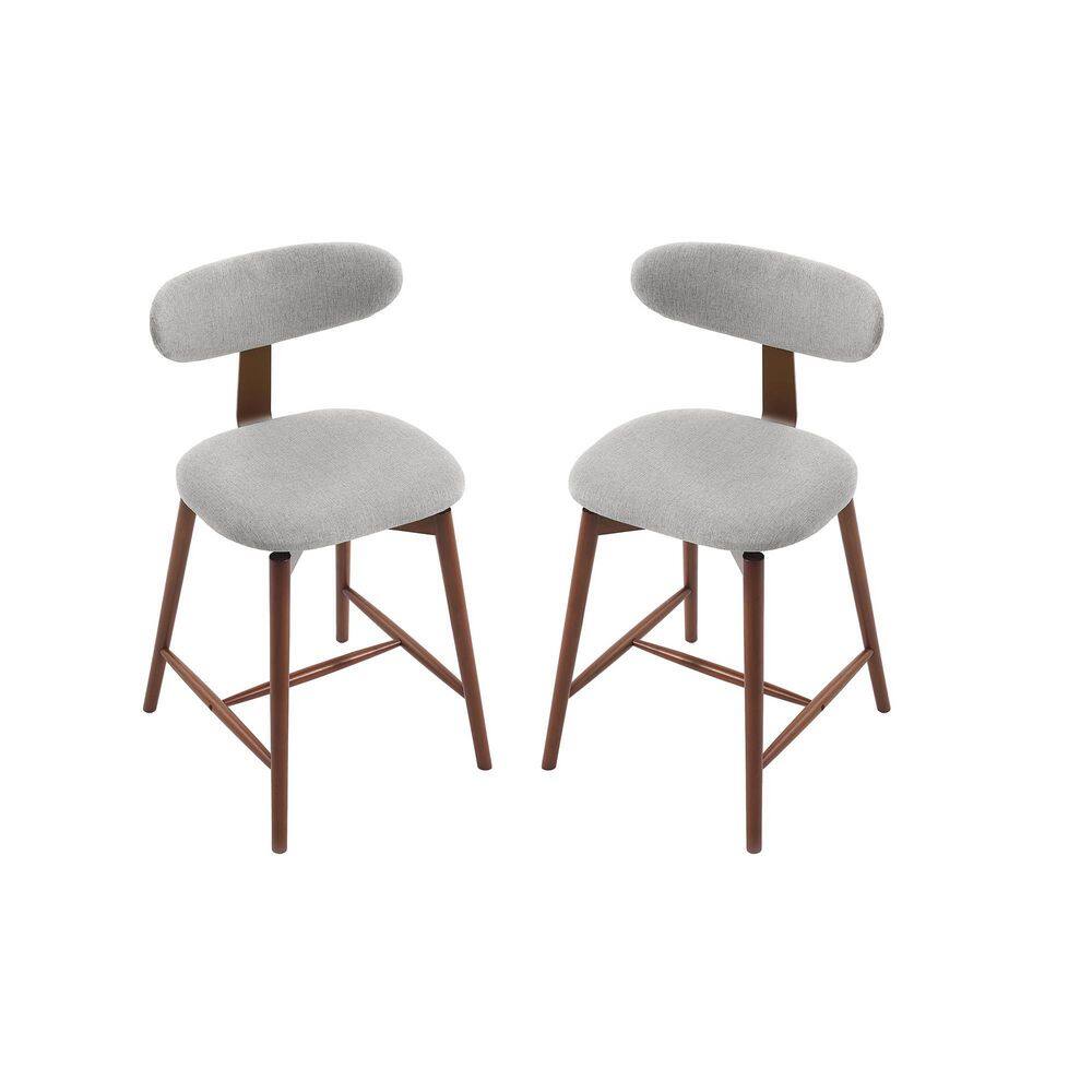 22.4 in. H Light Gray Low Back Solid Wood Swivel Bar Stool with Fabric Seat(set of 2) price history on PriceWatchPro