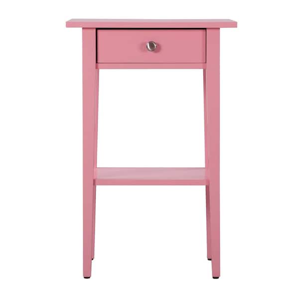 AndMakers Dalton 1-Drawer Pink Nightstand (28 in. H x 18 in. W x 14 in. D)