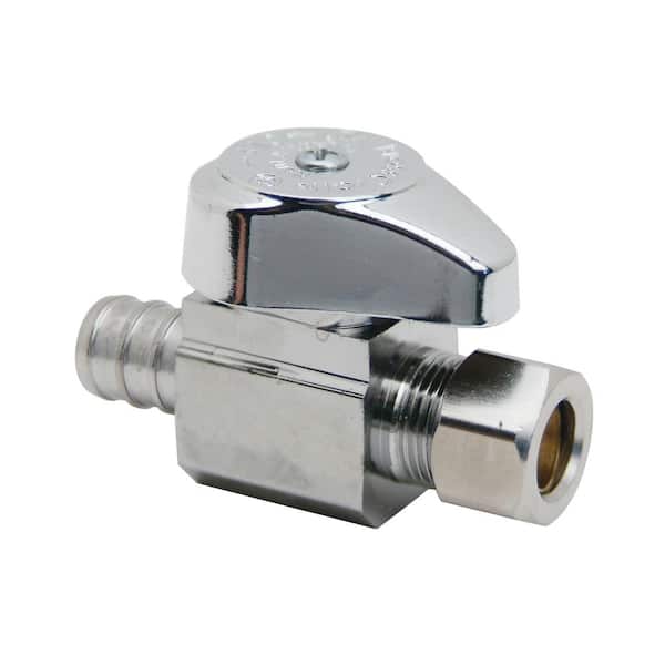 1/2 in. Crimp PEX Barb Inlet x 3/8 in. Compression Outlet Straight Valve