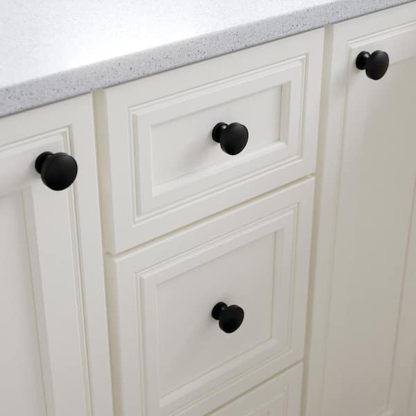 10-Pack Phoebe 1-1/3 in. (34 mm) Modern Matte Black Round Cabinet Knobs