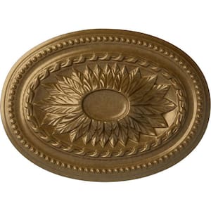 18-1/2 in. W x 13-1/2 in. H x 1-7/8 in. Saverne Urethane Ceiling Medallion, Pale Gold