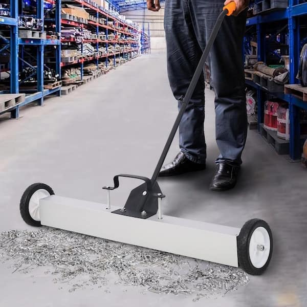 Tatayosi 36 in. Rolling Magnetic Pick-Up Sweeper, Heavy-Duty Push