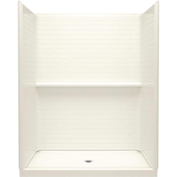 STERLING PLUMBING Traverse 60 in. W x 75 in. H 4-Piece Alcove Shower Wall Surround in Biscuit
